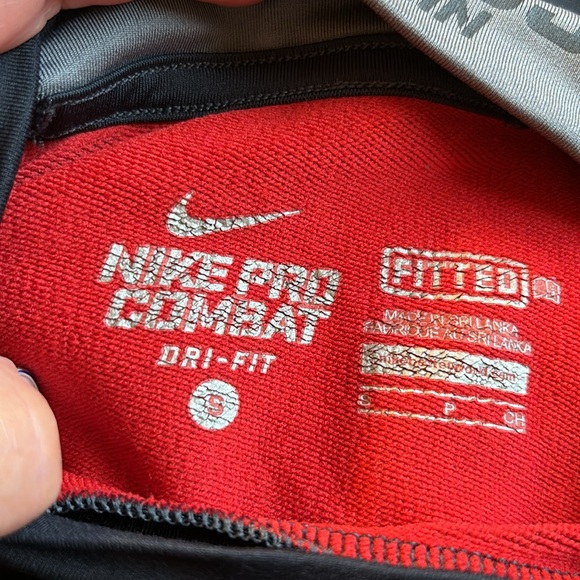 Nike Men's Pro Combat Hyperwarm Shirt, Navy Blue/Gray, Size Small - Picture 8 of 11